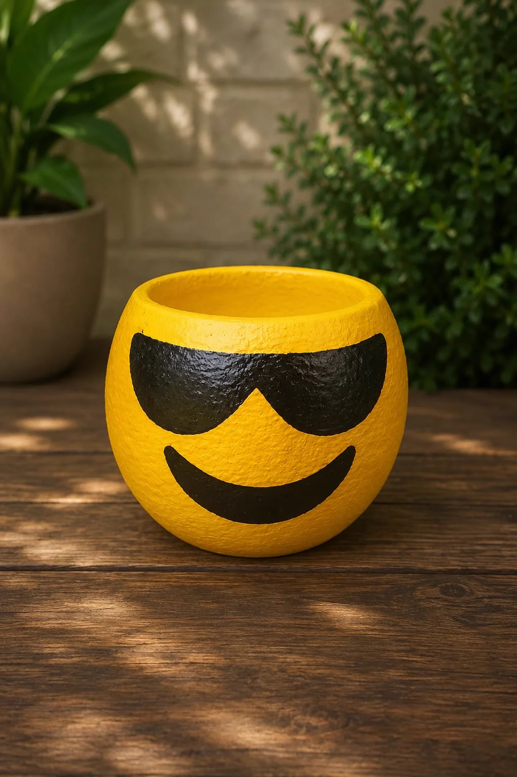 Maceta emoji grande con lentes