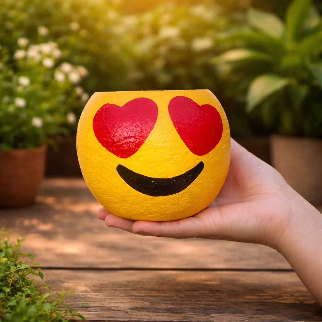 Maceta emoji mediana referencia de tamaño